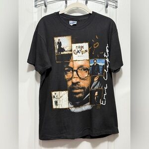 Vintage 90s Eric Clapton World Tour 1992 Mens L Black Single Stitch Rock‎ Band